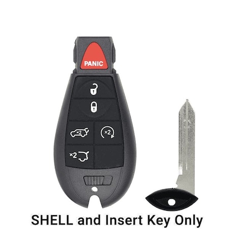 Keyless Factory KeylessFactory: Chrysler Dodge Jeep / 6-Button Fobik Key SHELL / Remote Start, Trunk & Hatch ORS-FBK-07